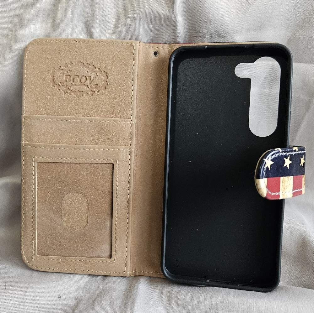 Samsung Galaxy S23 Phone Case w/Card Slots Retro American Flag - Picture 4 of 6